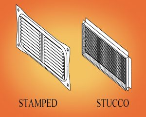 Foundation-Vents-Stamped-Stucco metal fabrication and HVAC products from MMF Inc.